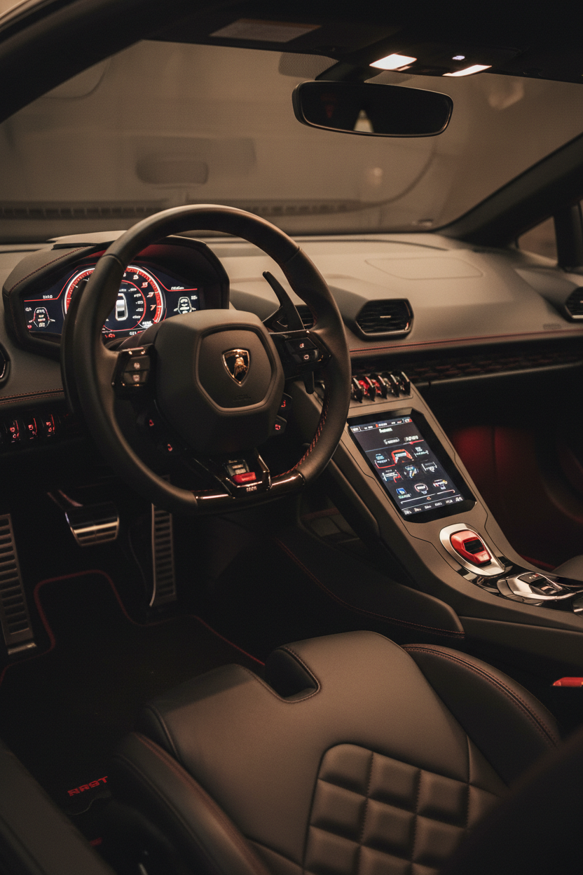 Interior de Lamborghini Huracán · 2024 restaurado por DEX 3